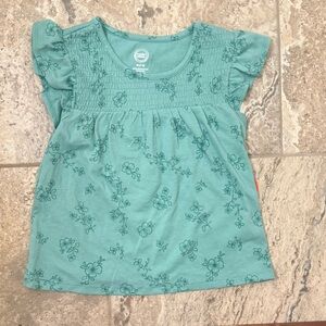 NWT Size Medium (7-8)Wonder Nation Ruffle Floral Teal Top